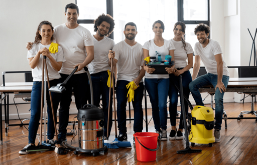 Professional commercial cleaning team for offices and retail spaces